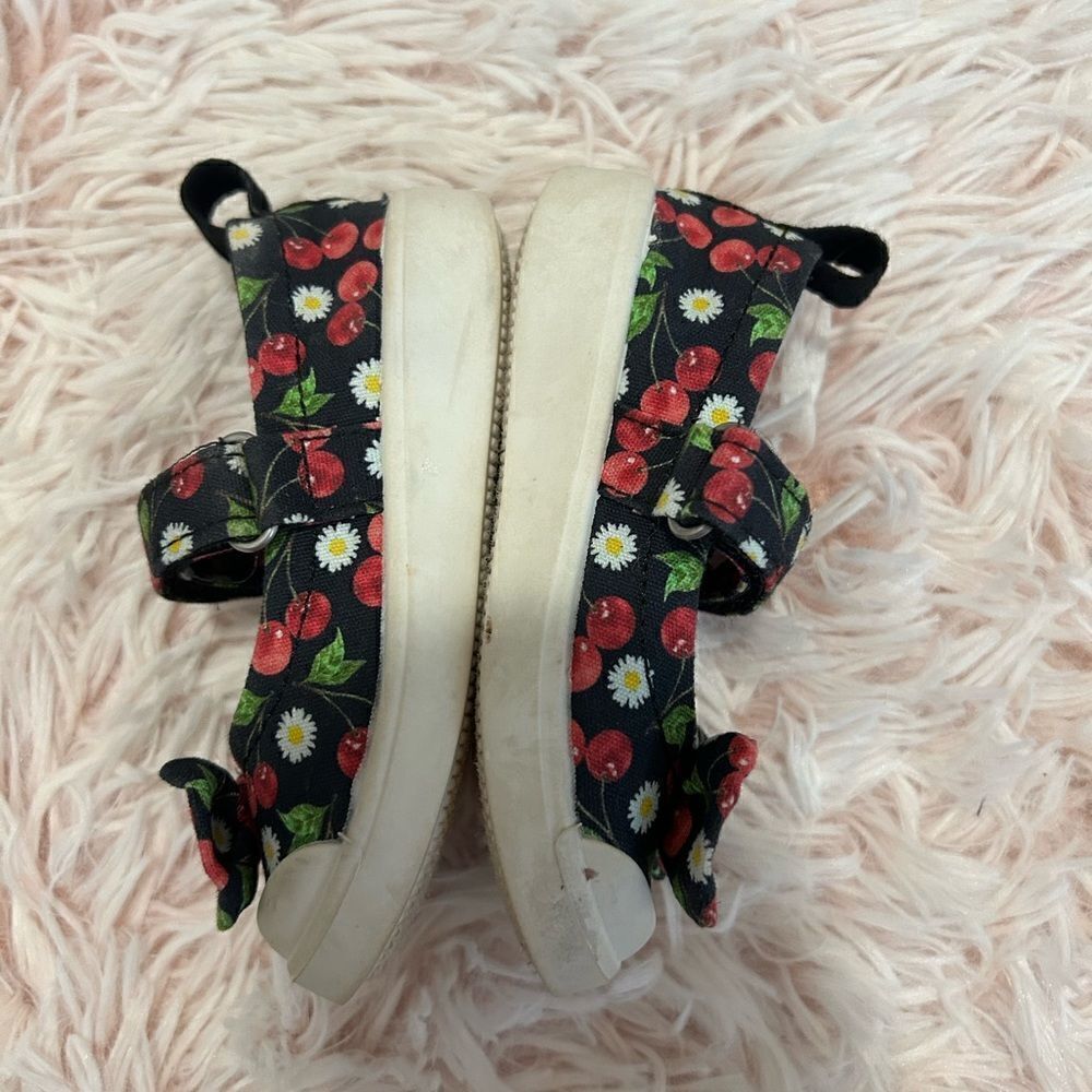 Blowfish Malibu Kids Verona Black Red Floral Cherry Bow Mary Jane Flats Baby 5 - Picture 8 of 10